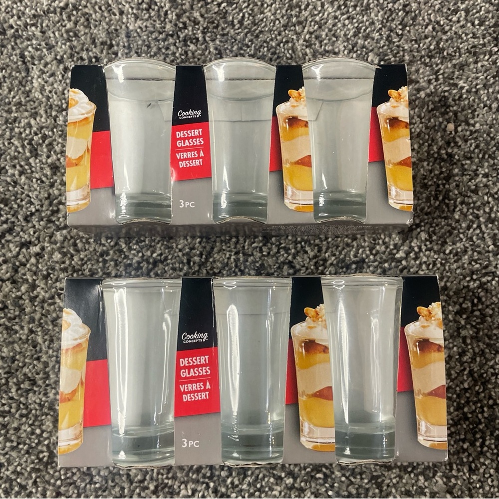 Cooking Concepts 1.5 oz Dessert Shot Glasses 2 Packs Total 6 Glasses New 2.75”
